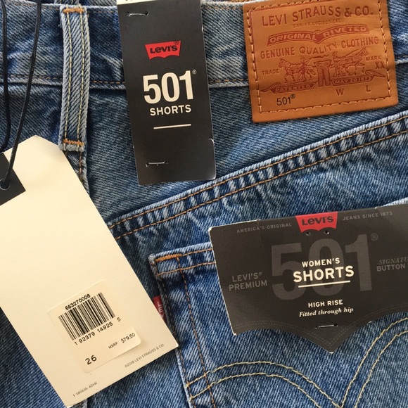 Last One! Levi’s 501 High Rise Sport Tape Shorts - Picture 7 of 8